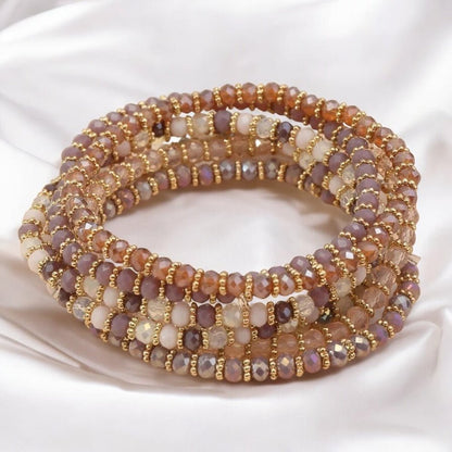 Bohemian 7 - Piece Crystal Beaded Bangles Bracelet Set - Fatisha Boutique