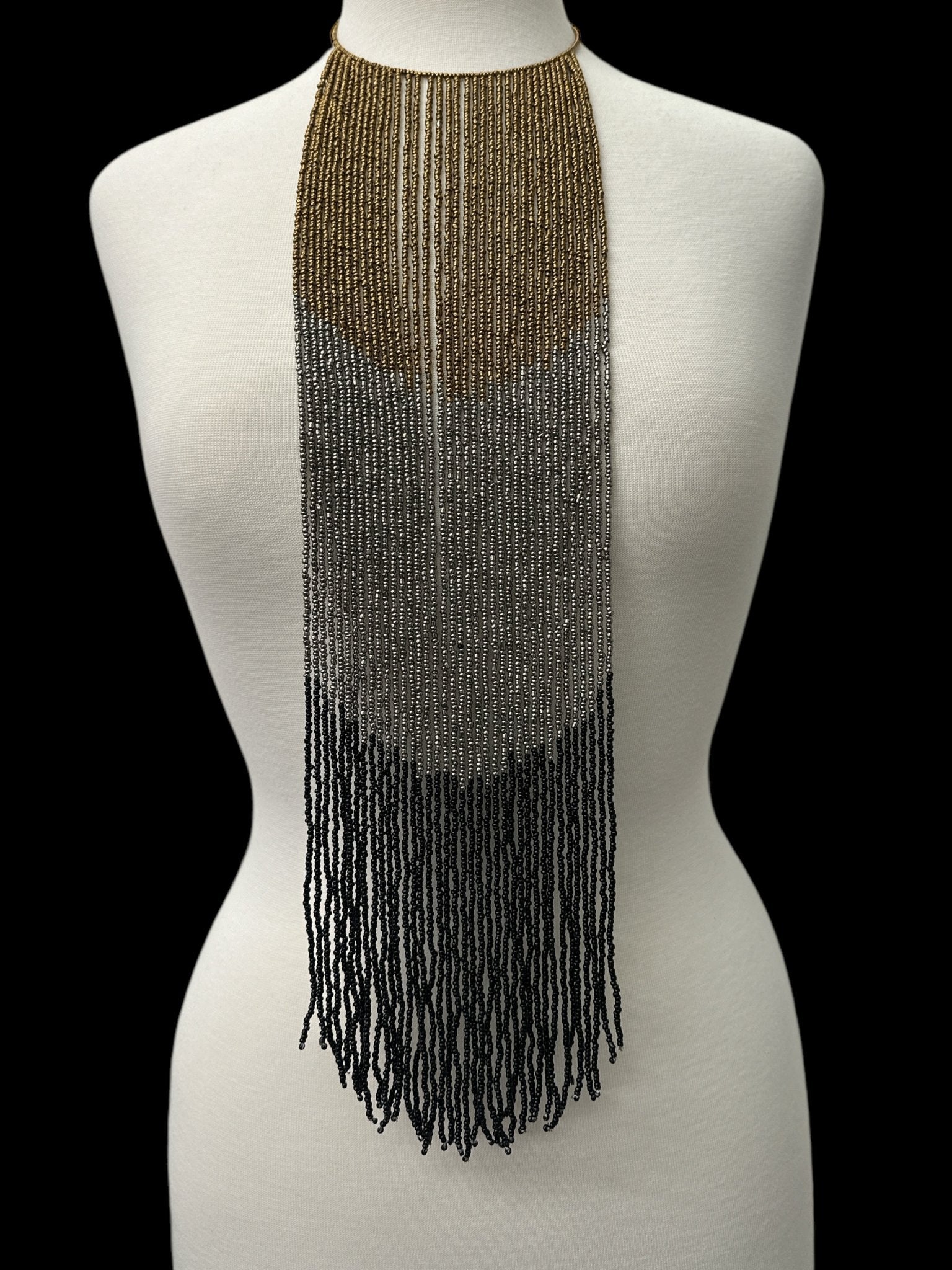 Bohemian Beaded Long Tassel Fringes Necklace – Bold, Colourful Statement Necklace for Women" - Fatisha Boutique