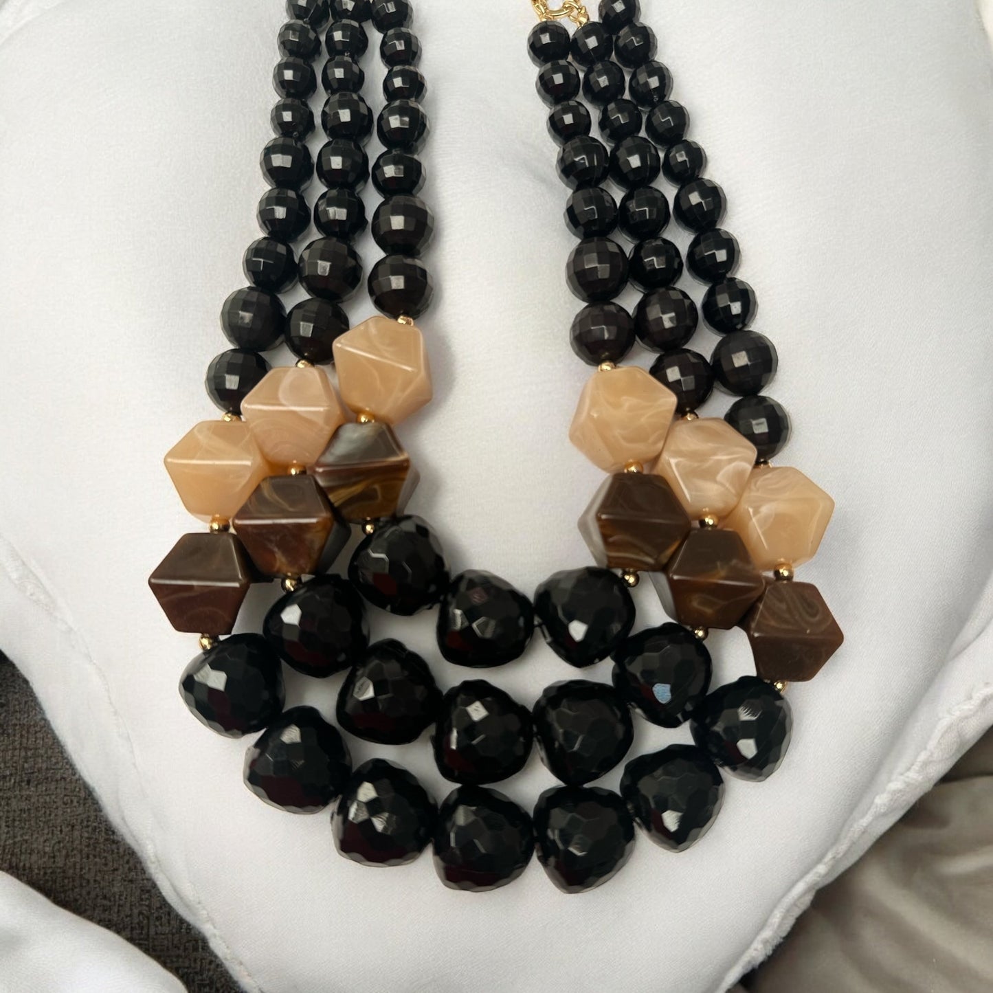 Bohemian Black Beaded Necklace Jewellery Set - Fatisha Boutique