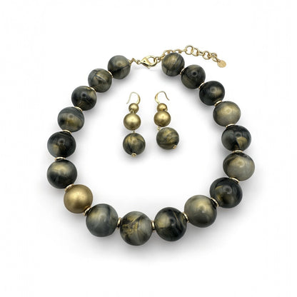 Bohemian Chunky Resin Beaded Statement Necklace Set - Fatisha Boutique