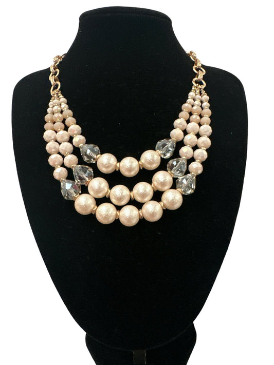 Bohemian Classic Style Triple Strands Faux Beaded Pearls Necklace - Fatisha Boutique