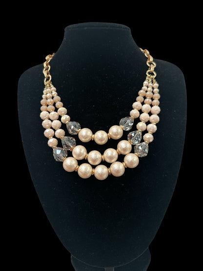 Bohemian Classic Style Triple Strands Faux Beaded Pearls Necklace - Fatisha Boutique