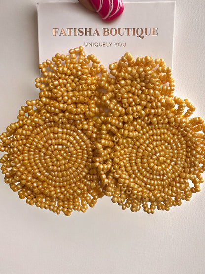 Bohemian Colourful Beaded Statement Dangle Stud Earrings - Fatisha Boutique