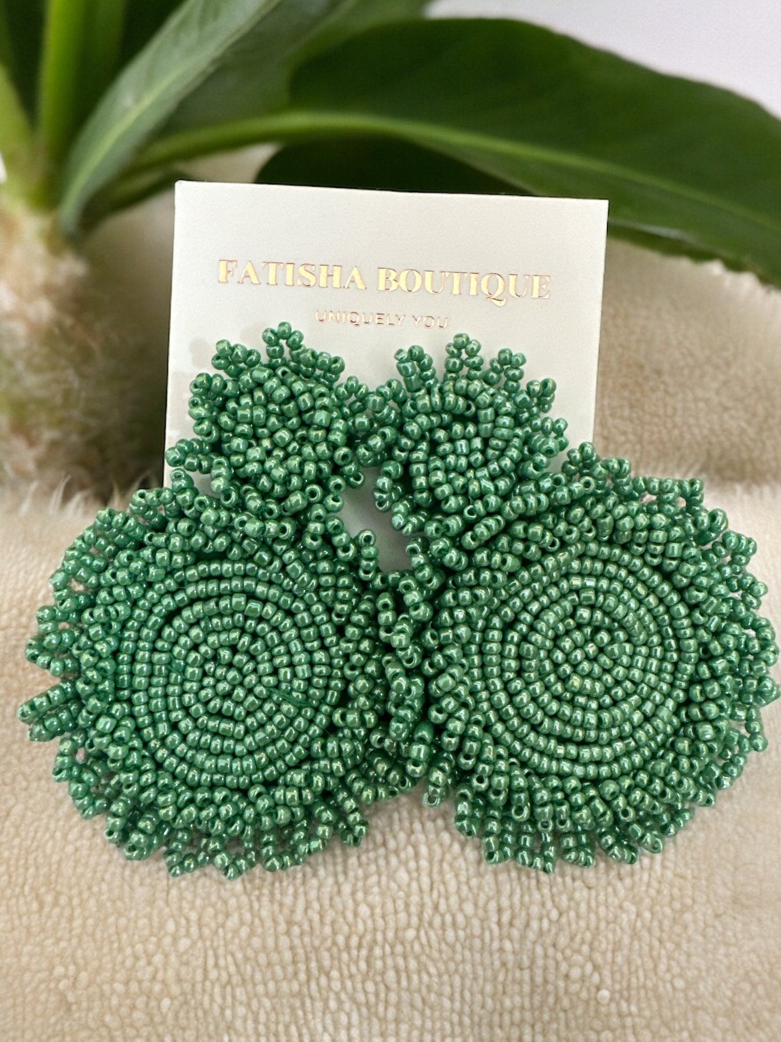 Bohemian Colourful Beaded Statement Dangle Stud Earrings - Fatisha Boutique