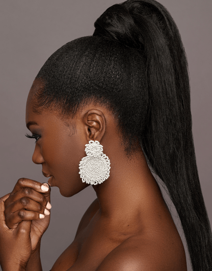 Bohemian Colourful Beaded Statement Dangle Stud Earrings - Fatisha Boutique