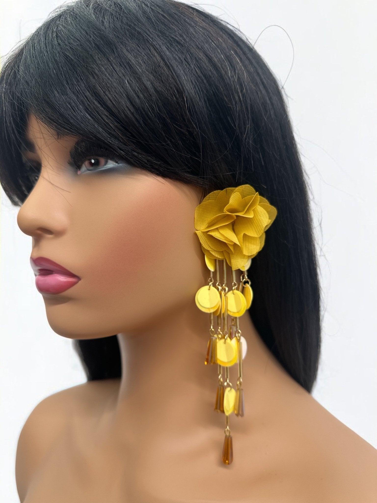 Bohemian Floral Tassel Statement Earrings - Fatisha Boutique