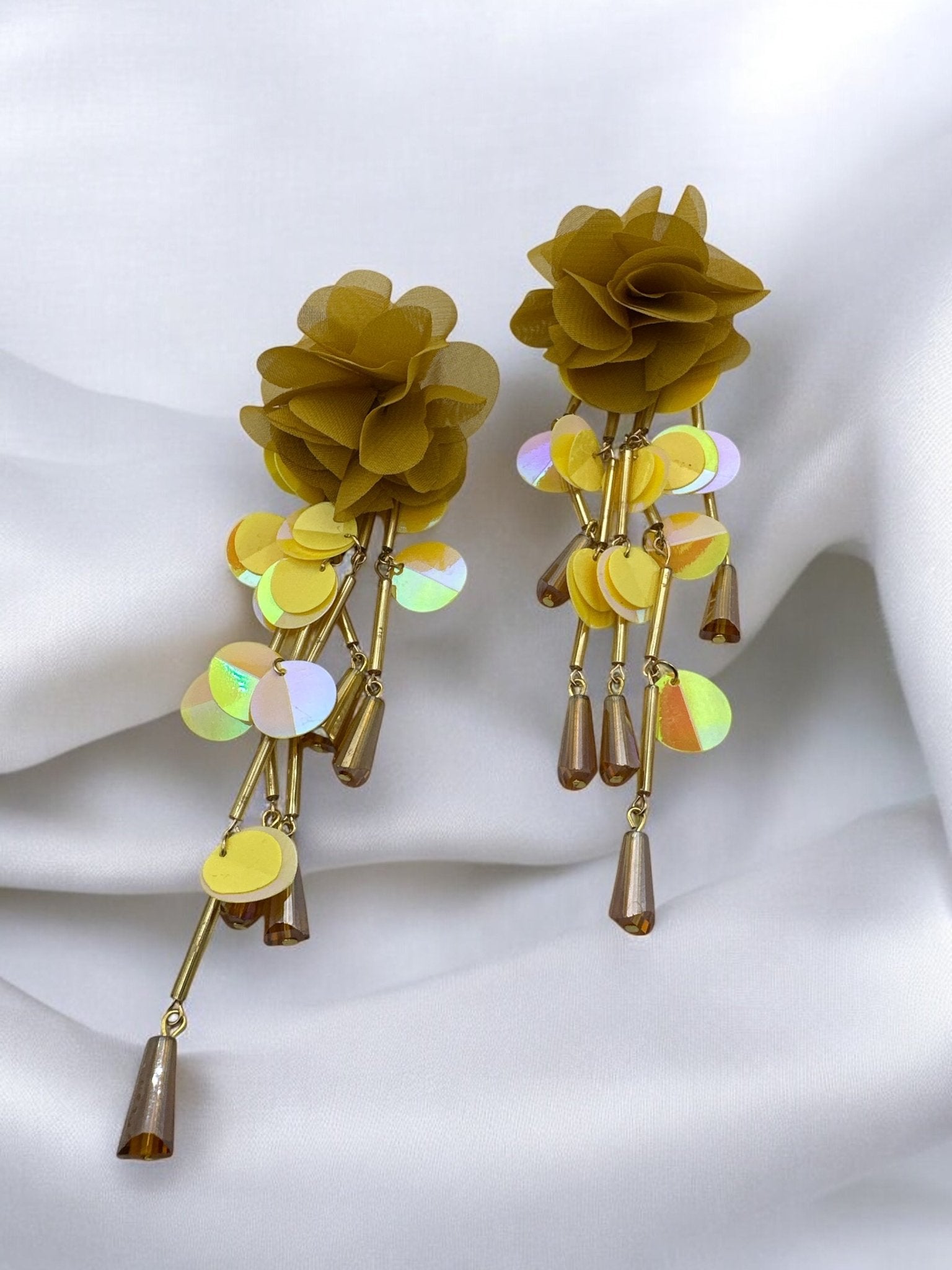 Bohemian Floral Tassel Statement Earrings - Fatisha Boutique
