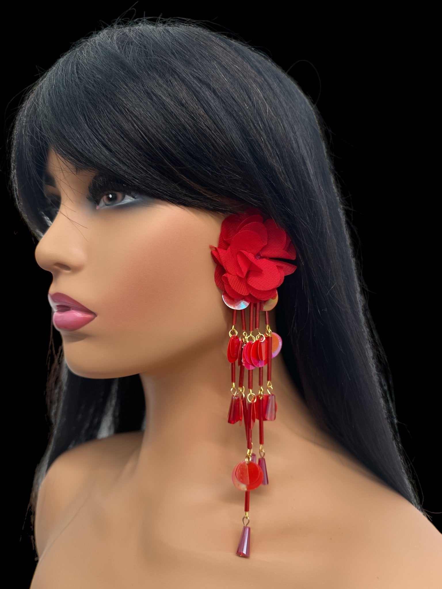 Bohemian Floral Tassel Statement Earrings - Fatisha Boutique