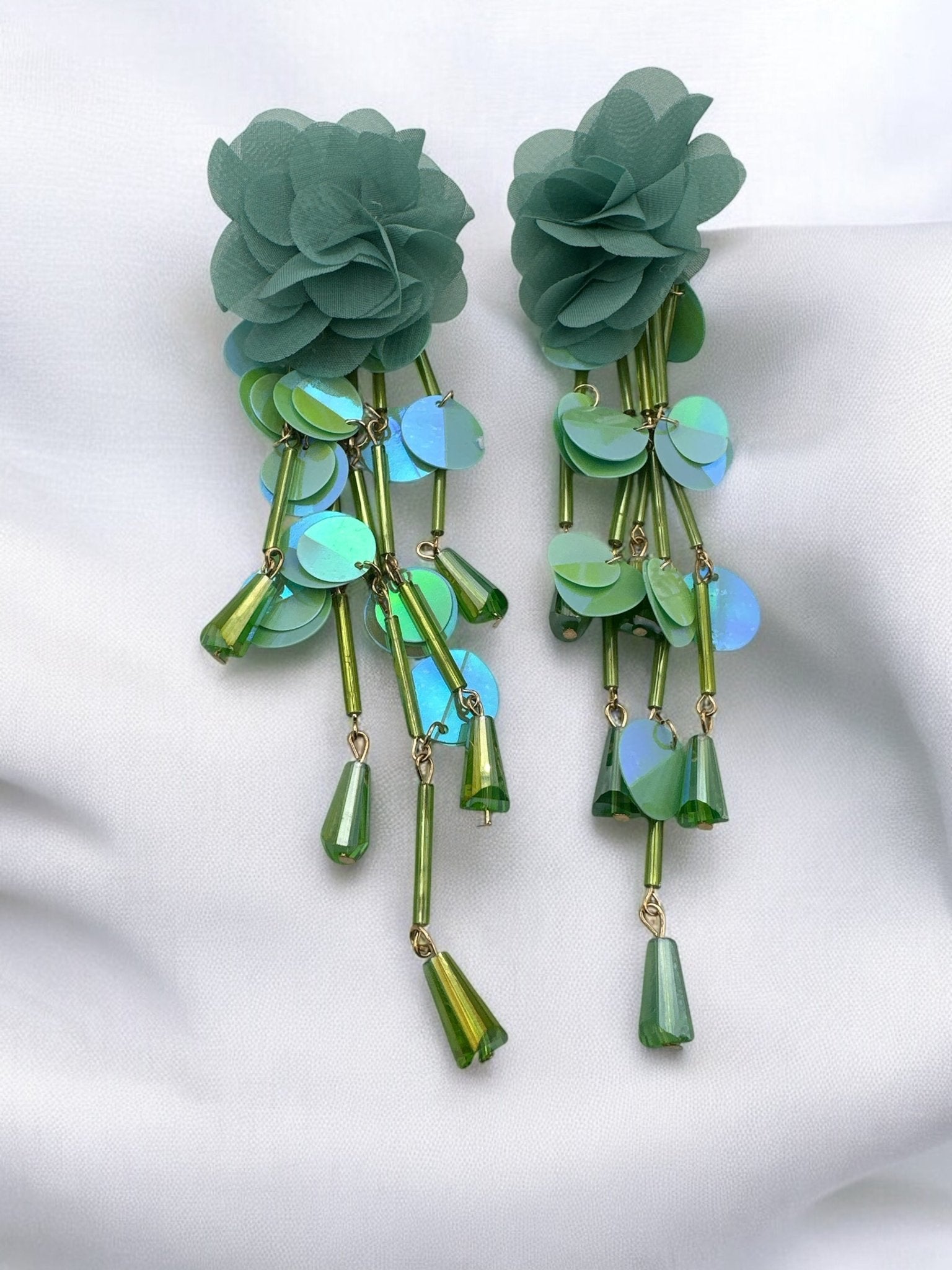 Bohemian Floral Tassel Statement Earrings - Fatisha Boutique