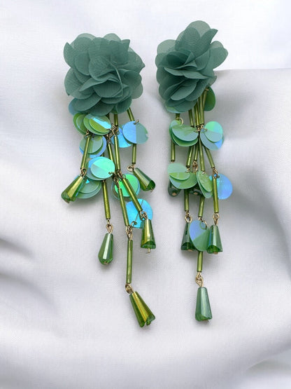 Bohemian Floral Tassel Statement Earrings - Fatisha Boutique