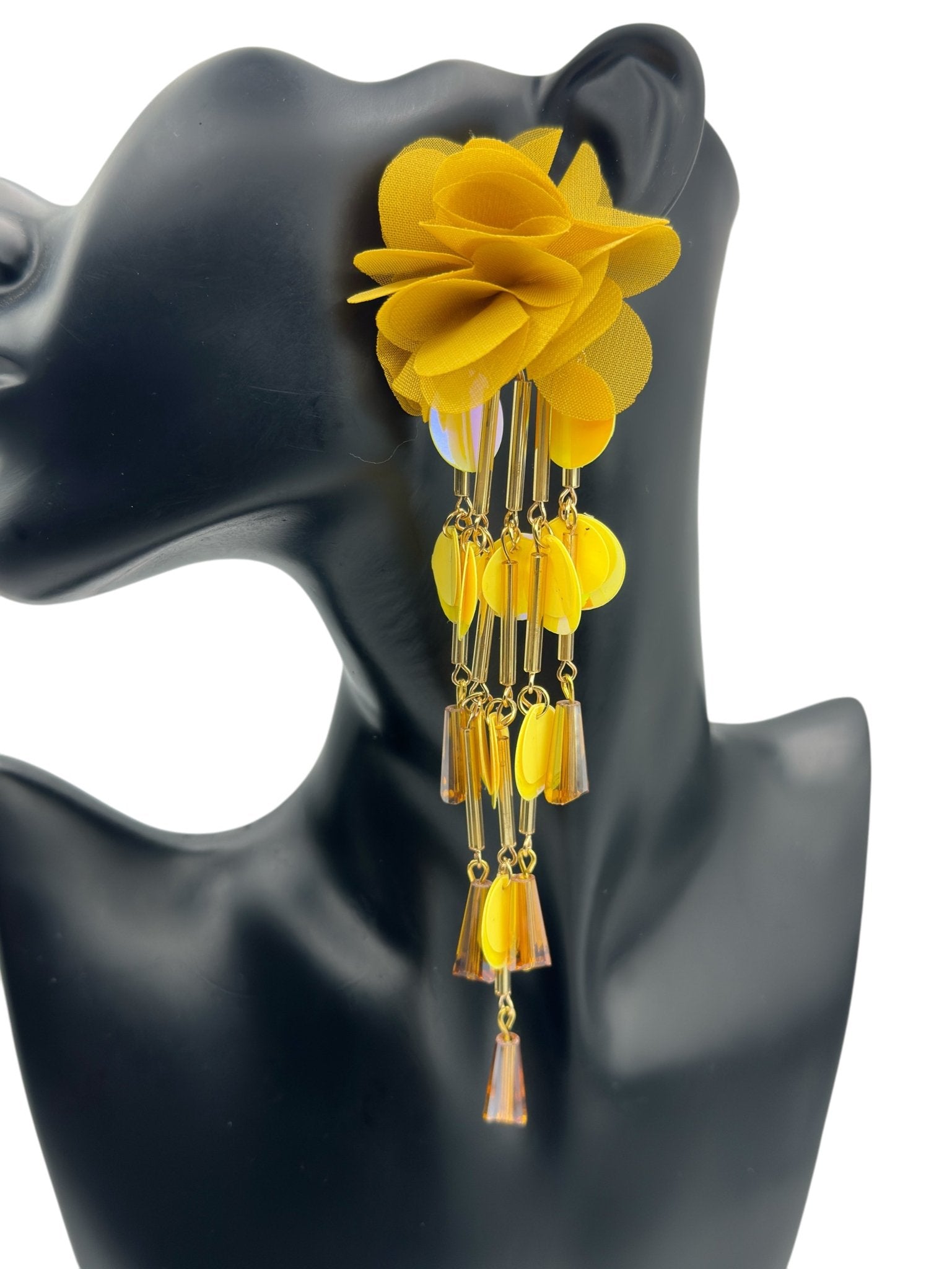Bohemian Floral Tassel Statement Earrings - Fatisha Boutique