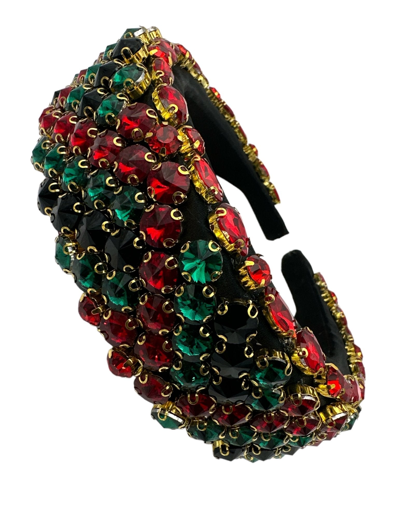 Bohemian Multicolour Diamante Rhinestone Baroque Padded Headband Hair Jewellery - Fatisha Boutique