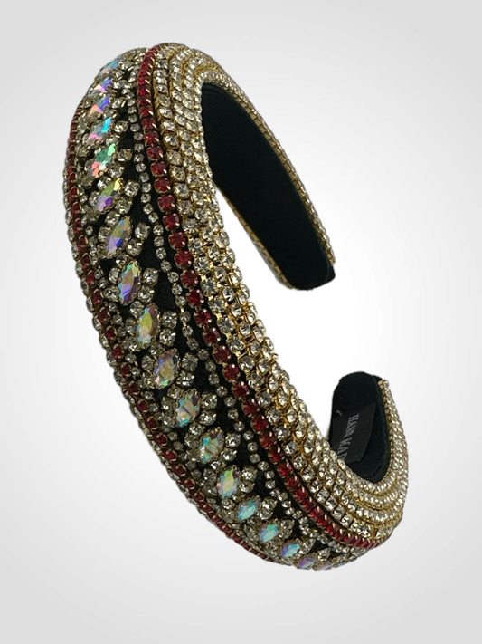Bohemian Multicolour Diamante Rhinestone Baroque Padded Headband Hair Jewellery - Fatisha Boutique