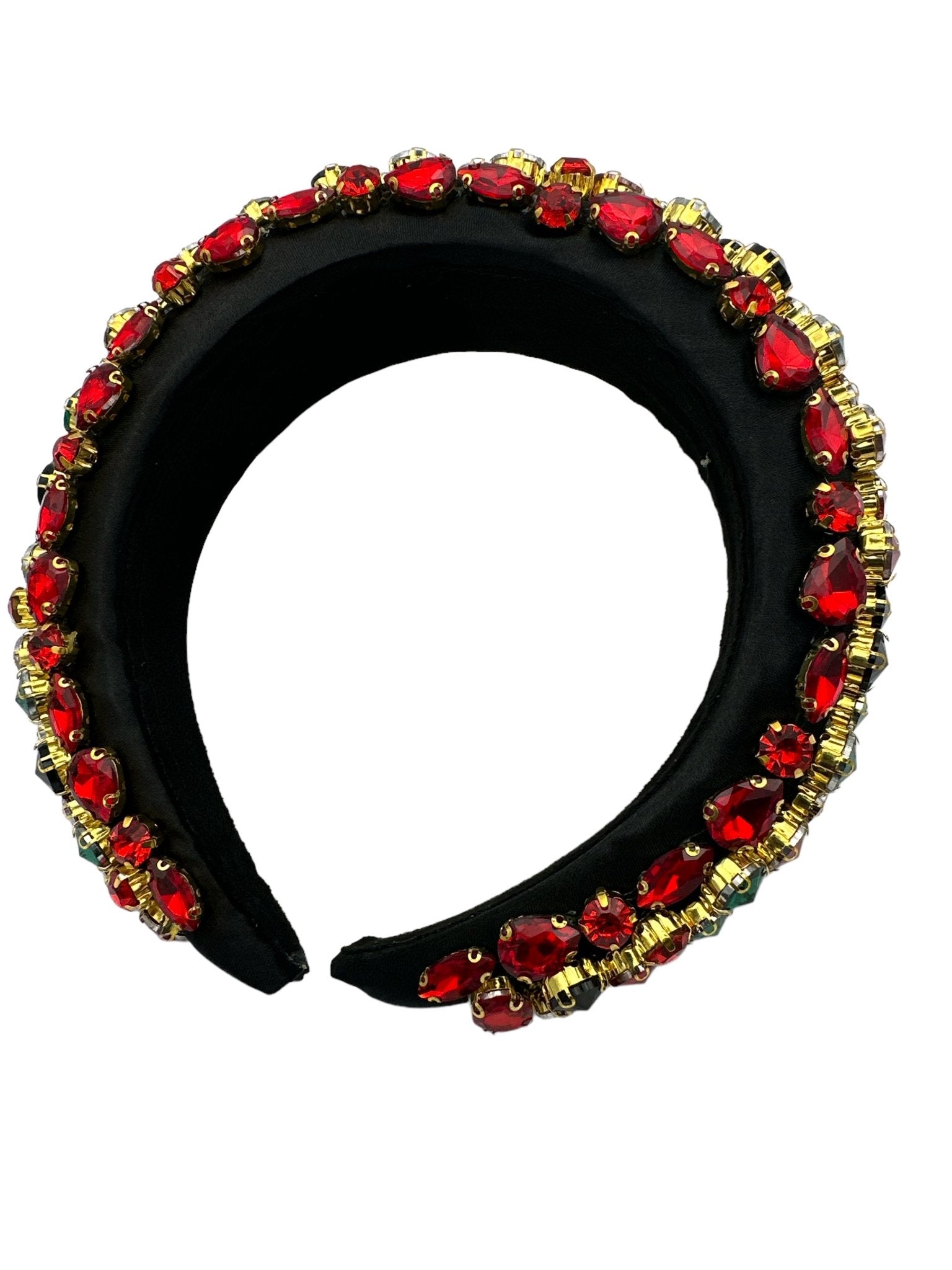 Bohemian Multicolour Diamante Rhinestone Baroque Padded Headband Hair Jewellery - Fatisha Boutique