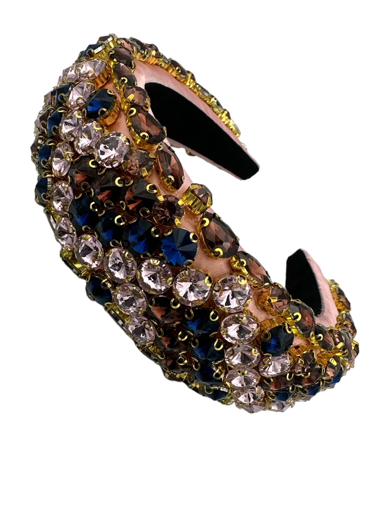 Bohemian Multicolour Diamante Rhinestone Baroque Padded Headband Hair Jewellery - Fatisha Boutique