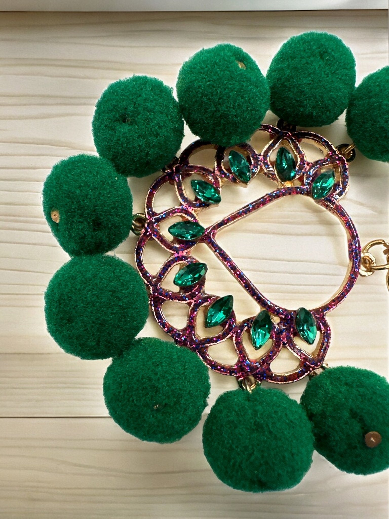 Bohemian Pom Pom Balls Colourful Rhinestones Retro Statement Earrings - Fatisha Boutique