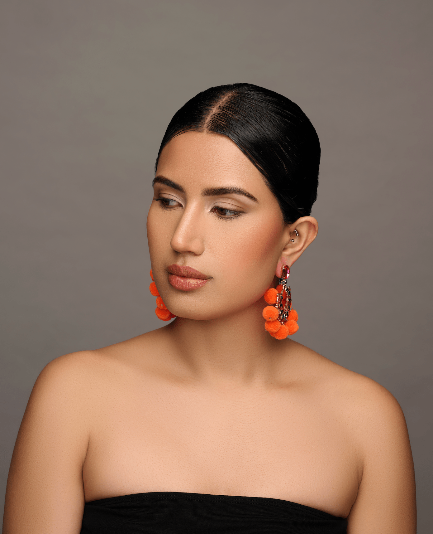 Bohemian Pom Pom Balls Colourful Rhinestones Retro Statement Earrings - Fatisha Boutique
