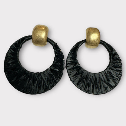 Bohemian Raffia Statement Ethnic Drop Earrings - Fatisha Boutique