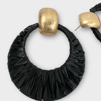 Bohemian Raffia Statement Ethnic Drop Earrings - Fatisha Boutique
