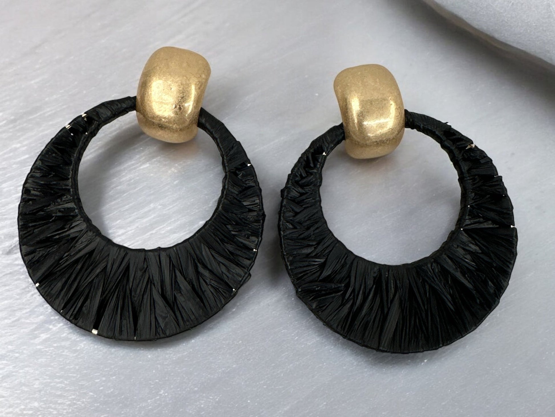 Bohemian Raffia Statement Ethnic Drop Earrings - Fatisha Boutique