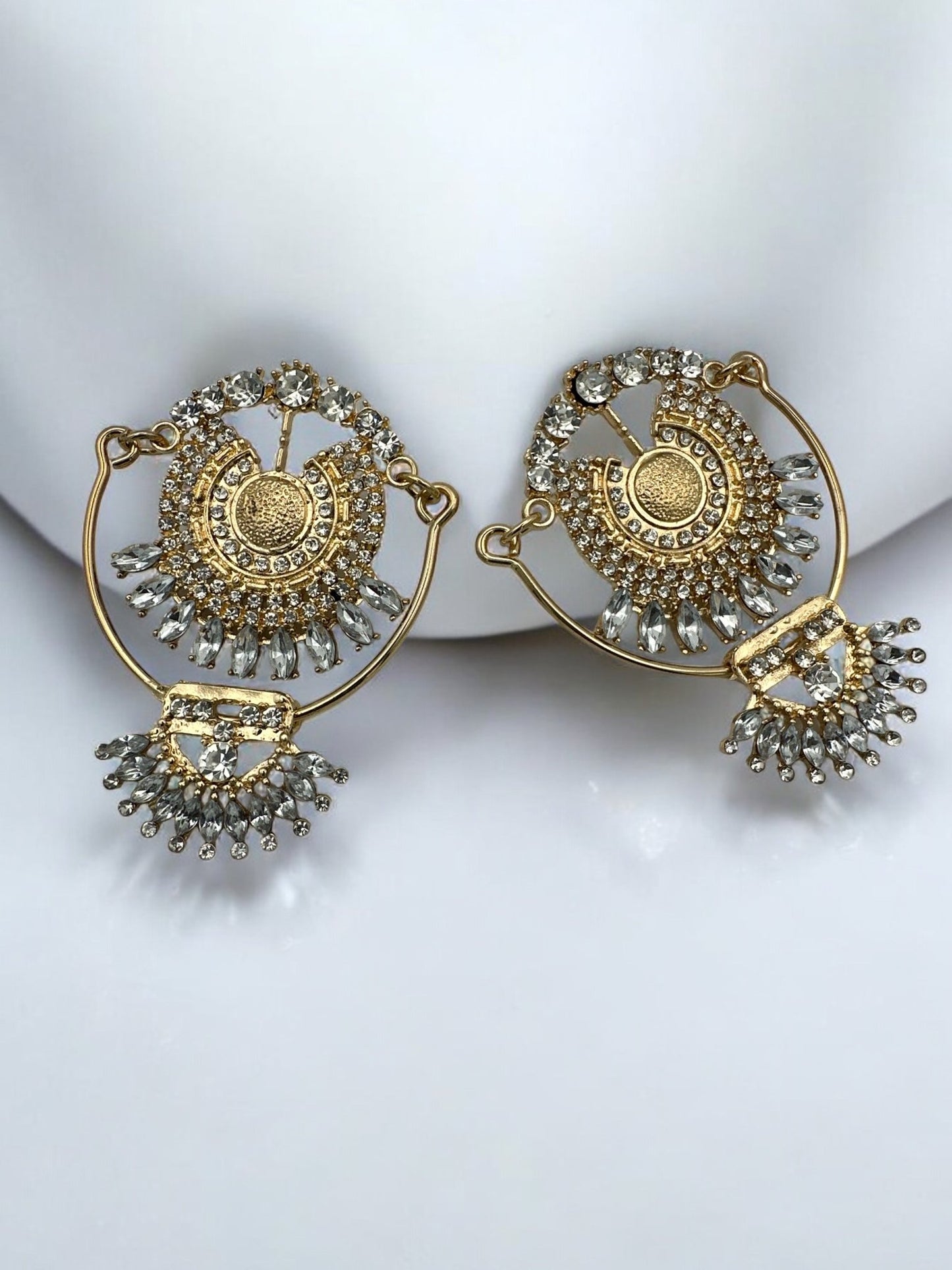 Bohemian Rhinestone Crystal Vintage Statement Dangle Drop Earrings - Fatisha Boutique