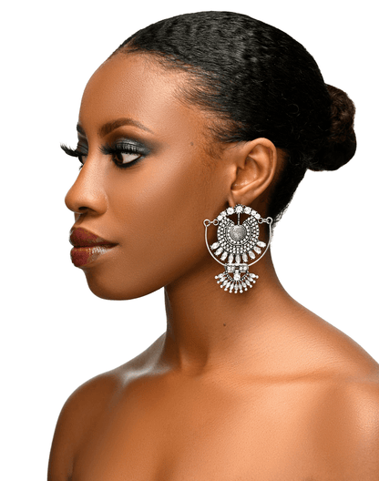Bohemian Rhinestone Crystal Vintage Statement Dangle Drop Earrings - Fatisha Boutique