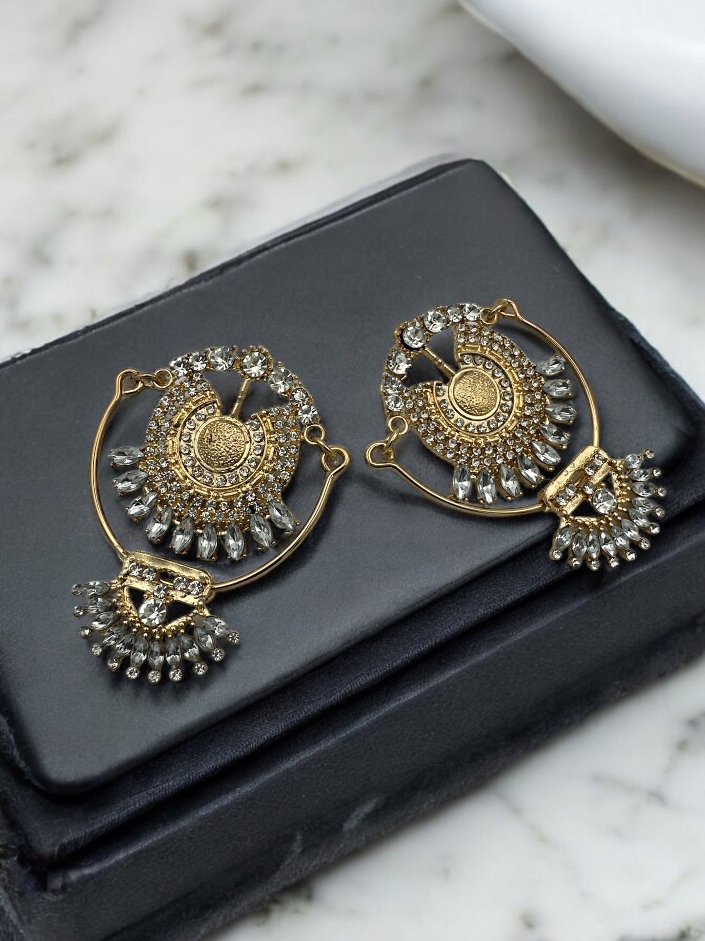 Bohemian Rhinestone Crystal Vintage Statement Dangle Drop Earrings - Fatisha Boutique