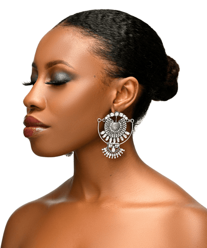 Bohemian Rhinestone Crystal Vintage Statement Dangle Drop Earrings - Fatisha Boutique