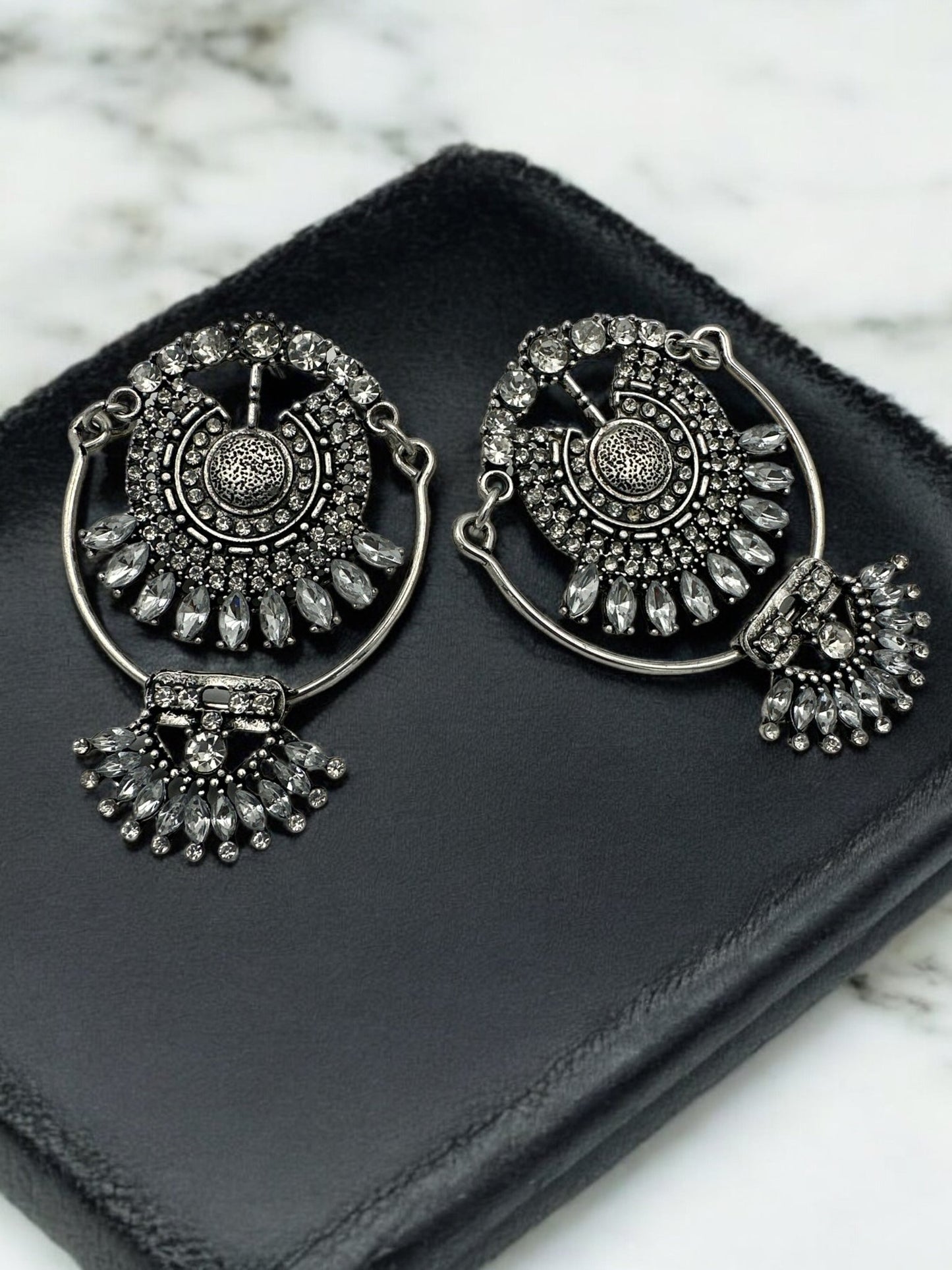 Bohemian Rhinestone Crystal Vintage Statement Dangle Drop Earrings - Fatisha Boutique