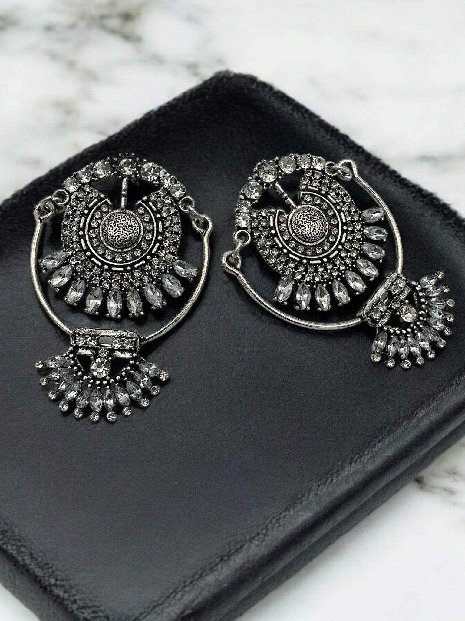 Bohemian Rhinestone Crystal Vintage Statement Dangle Drop Earrings - Fatisha Boutique