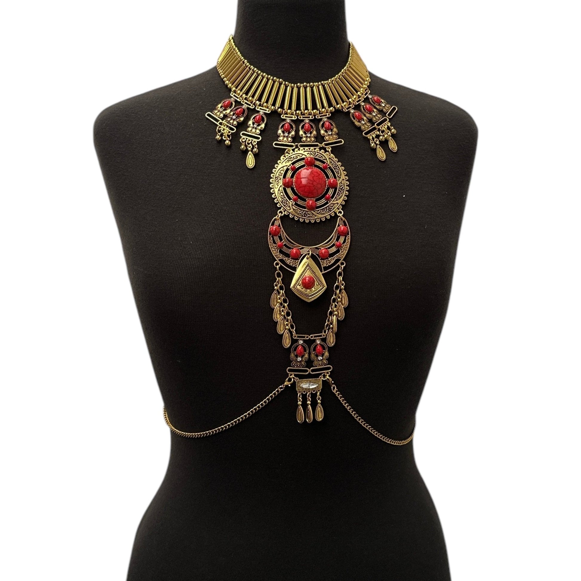 Bohemian Statement Pendant Necklace | Convertible Body Jewellery - Festival outfit jewellery - Fatisha Boutique