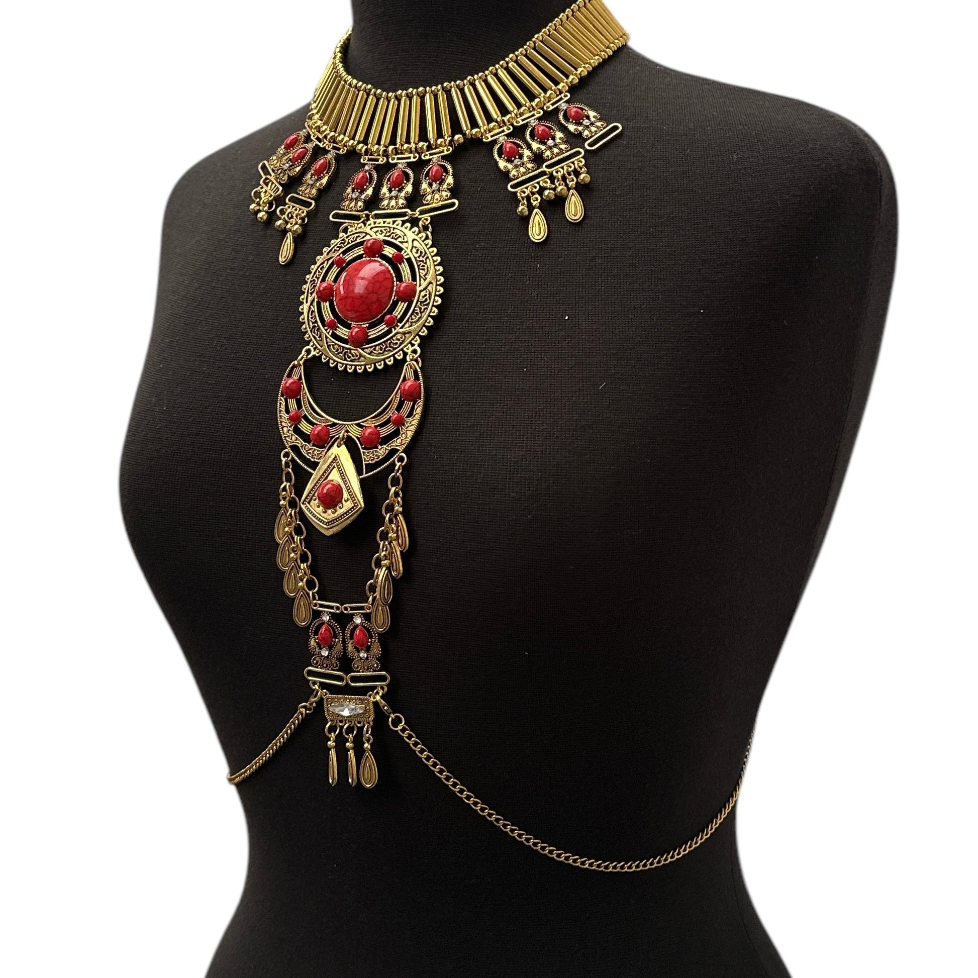Bohemian Statement Pendant Necklace | Convertible Body Jewellery - Festival outfit jewellery - Fatisha Boutique