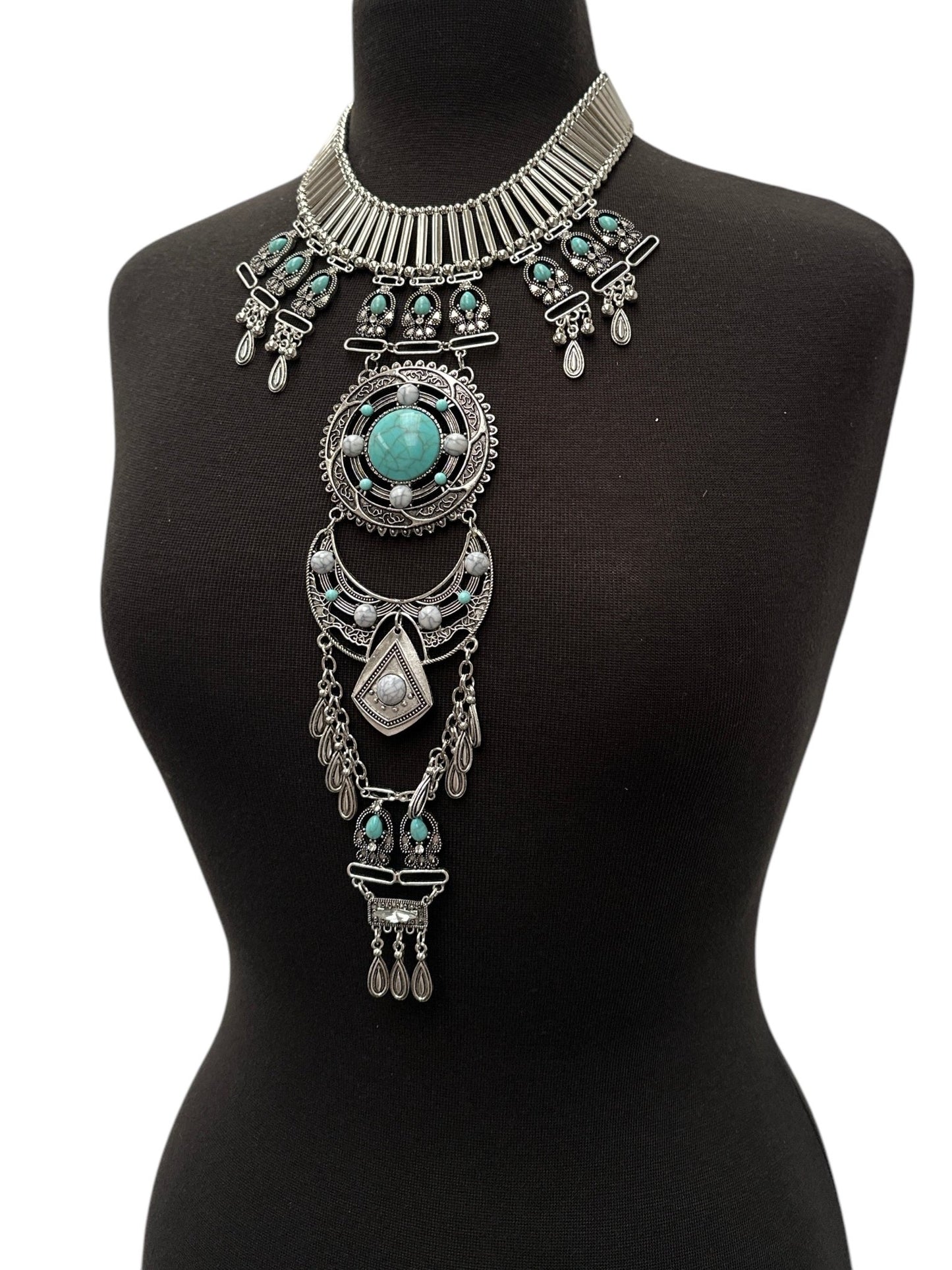 Bohemian Statement Pendant Necklace | Convertible Body Jewellery - Festival outfit jewellery - Fatisha Boutique