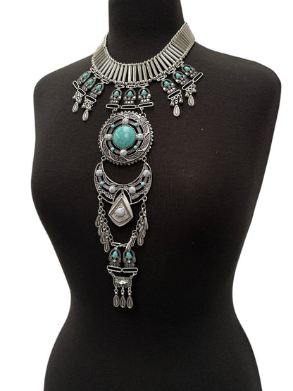 Bohemian Statement Pendant Necklace | Convertible Body Jewellery - Festival outfit jewellery - Fatisha Boutique