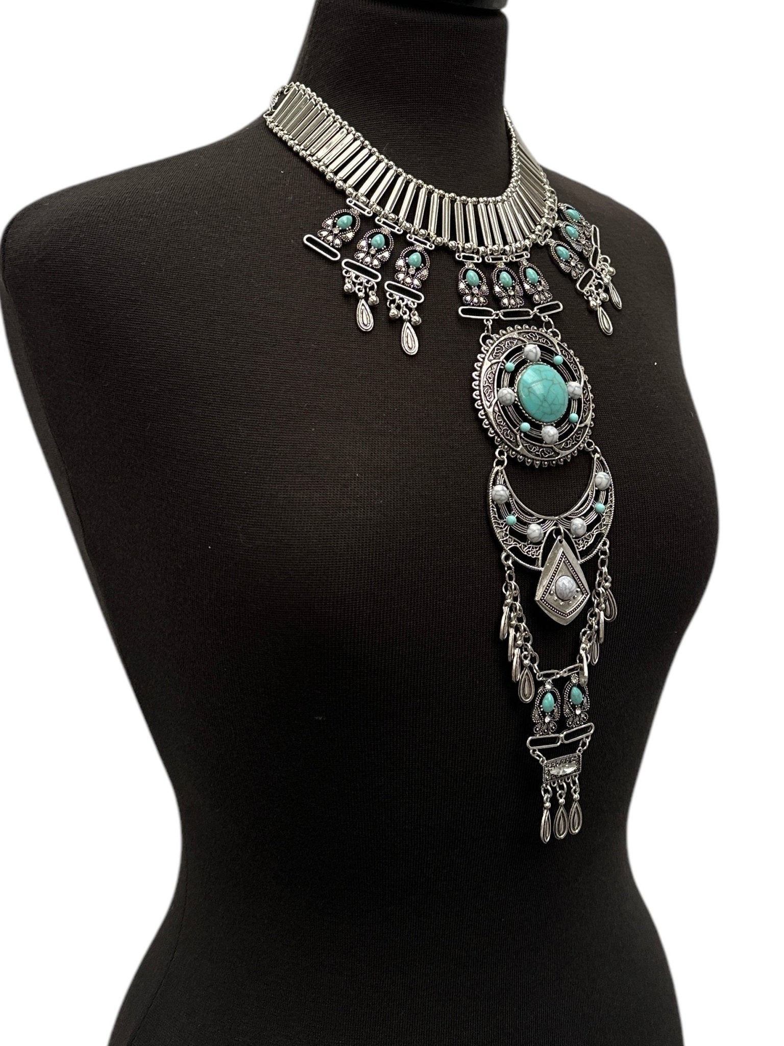 Bohemian Statement Pendant Necklace | Convertible Body Jewellery - Festival outfit jewellery - Fatisha Boutique