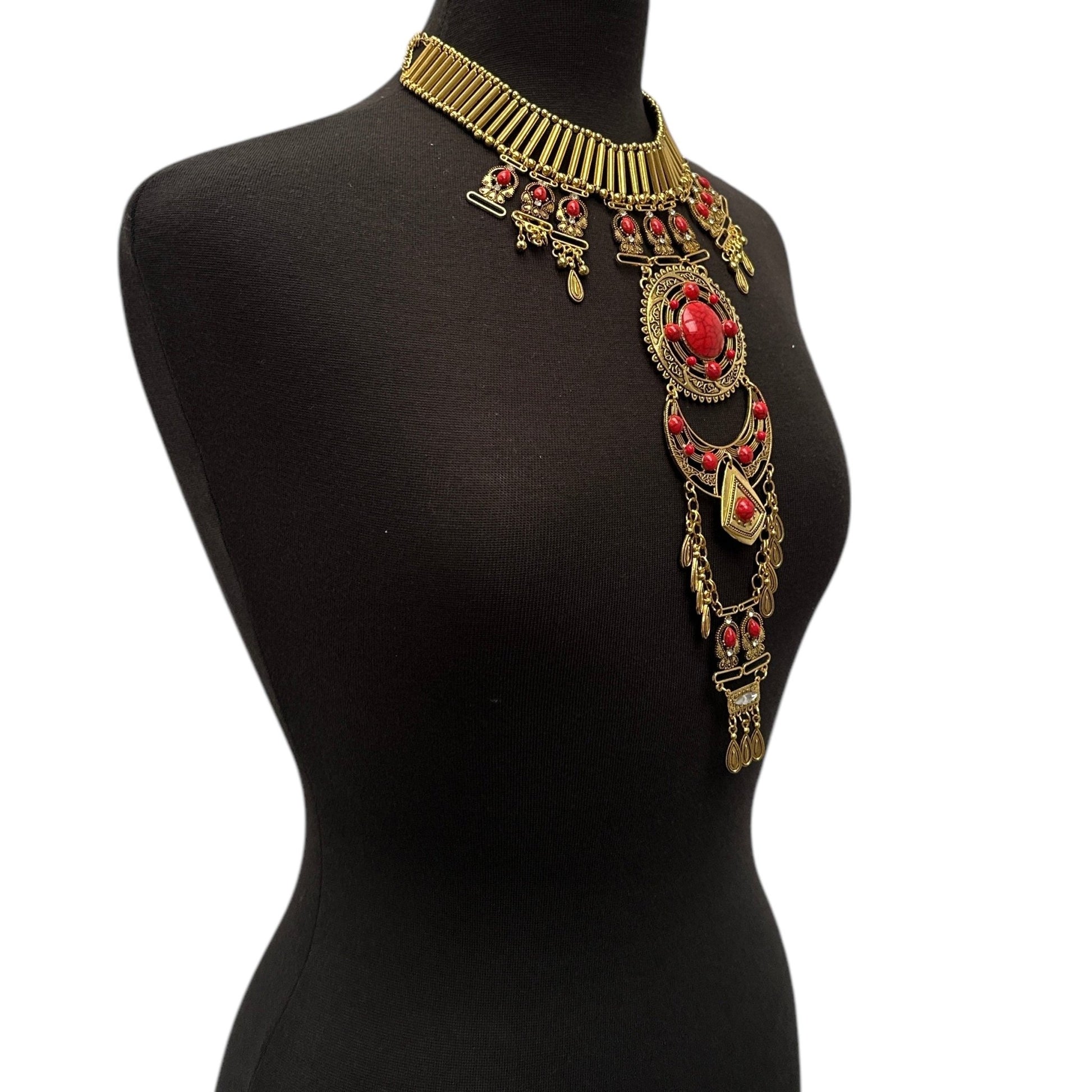 Bohemian Statement Pendant Necklace | Convertible Body Jewellery - Festival outfit jewellery - Fatisha Boutique