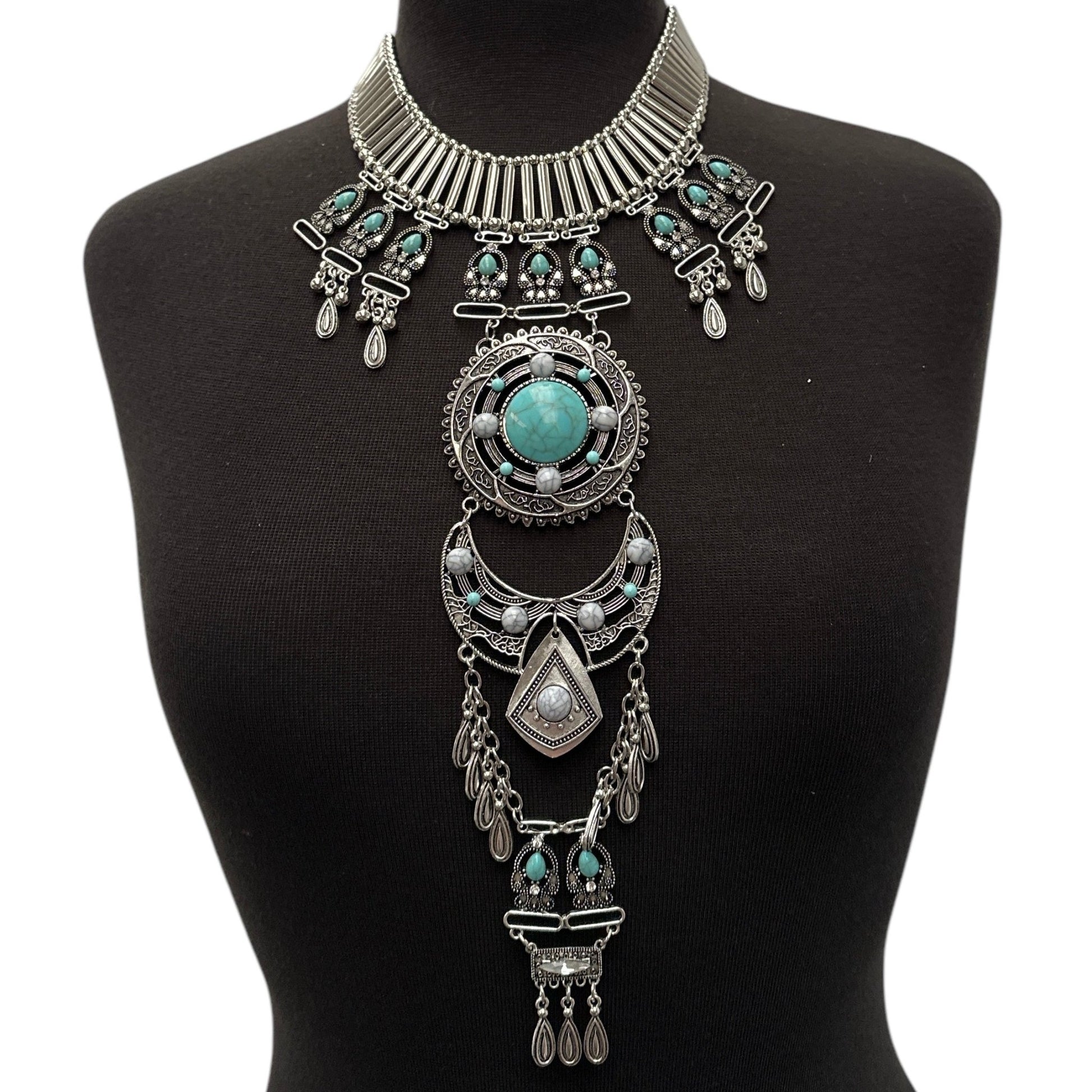 Bohemian Statement Pendant Necklace | Convertible Body Jewellery - Festival outfit jewellery - Fatisha Boutique