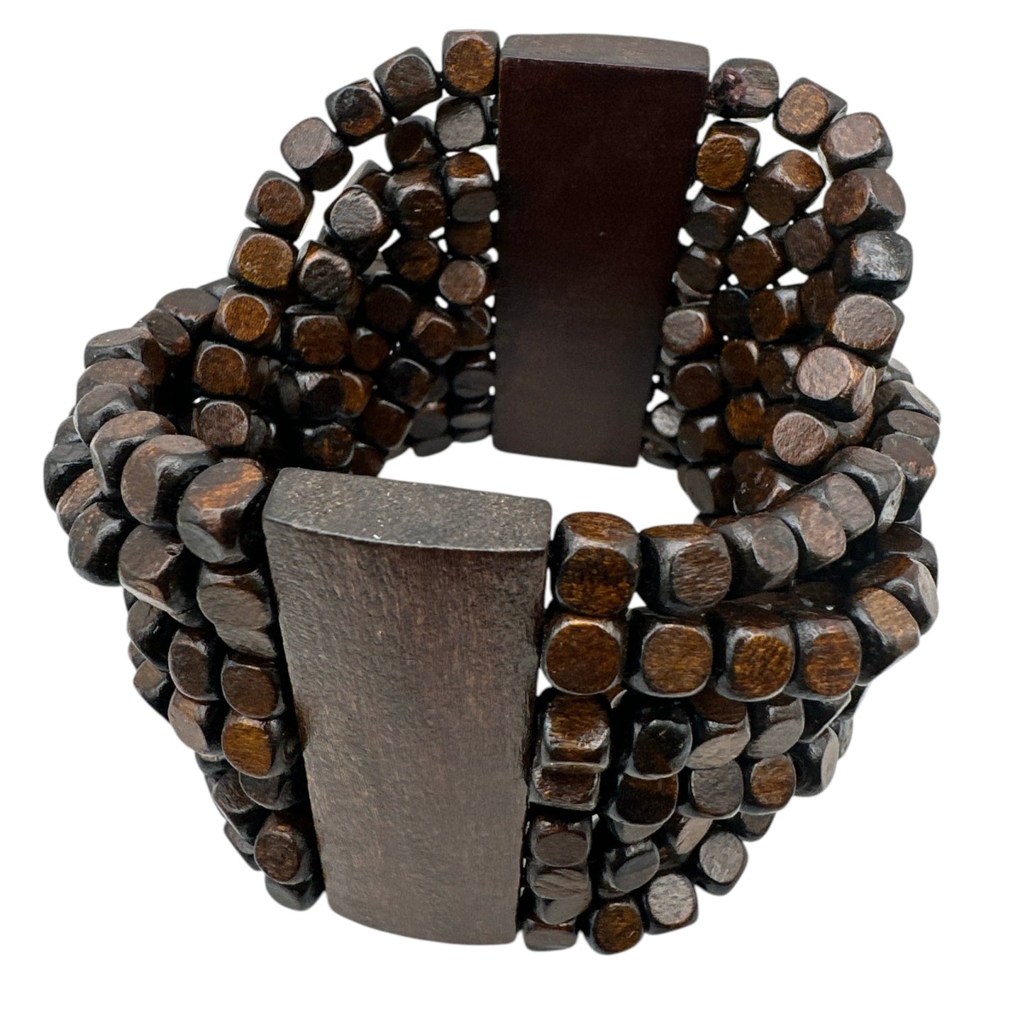Bohemian Stretch Wooden Beaded Bracelet – Handmade Tribal Cuff - Fatisha Boutique