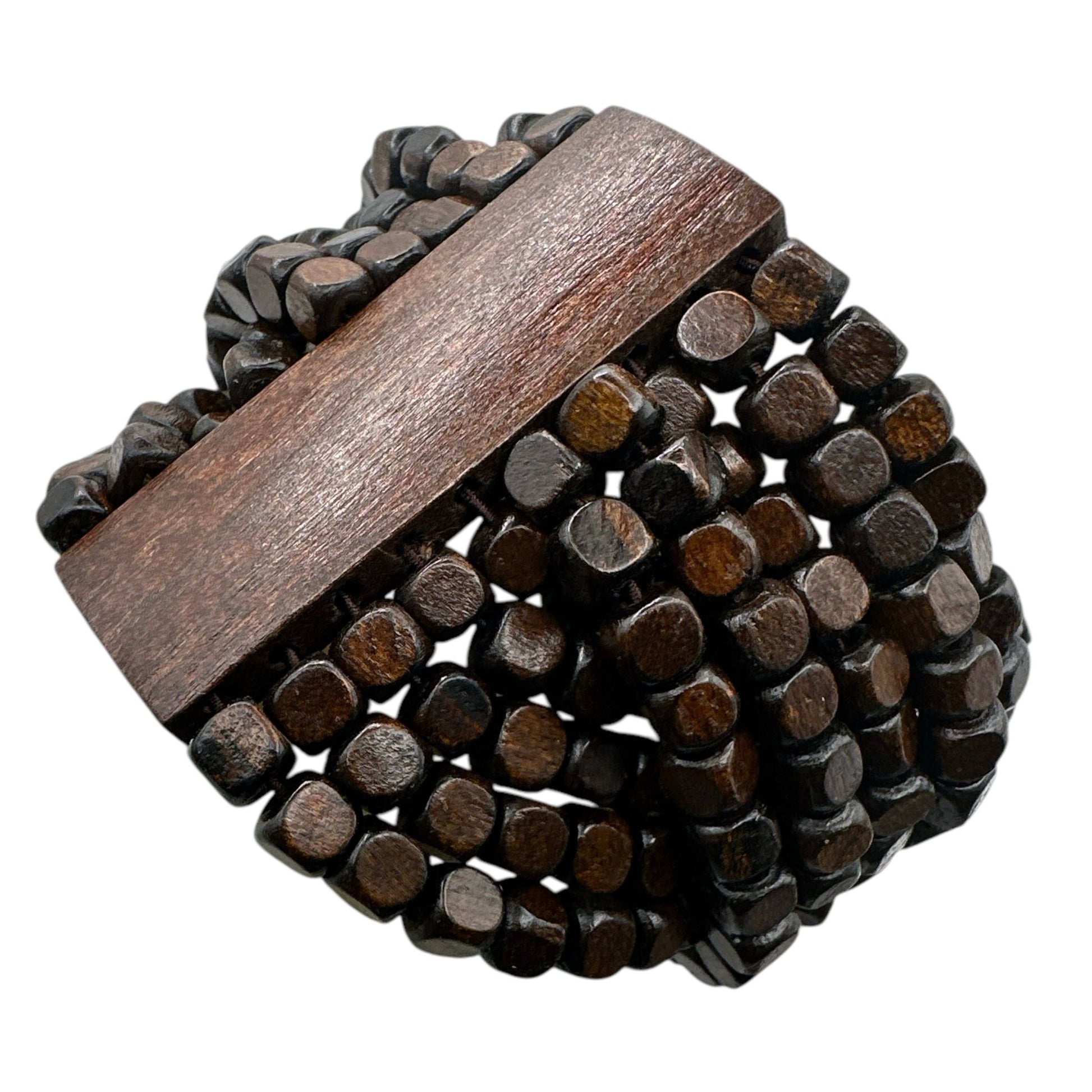 Bohemian Stretch Wooden Beaded Bracelet – Handmade Tribal Cuff - Fatisha Boutique