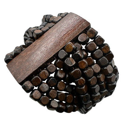 Bohemian Stretch Wooden Beaded Bracelet – Handmade Tribal Cuff - Fatisha Boutique