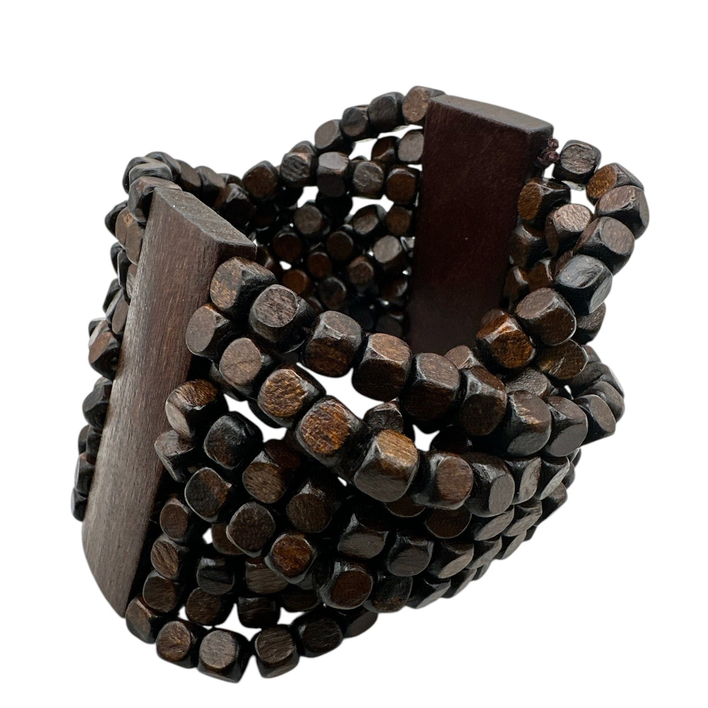 Bohemian Stretch Wooden Beaded Bracelet – Handmade Tribal Cuff - Fatisha Boutique