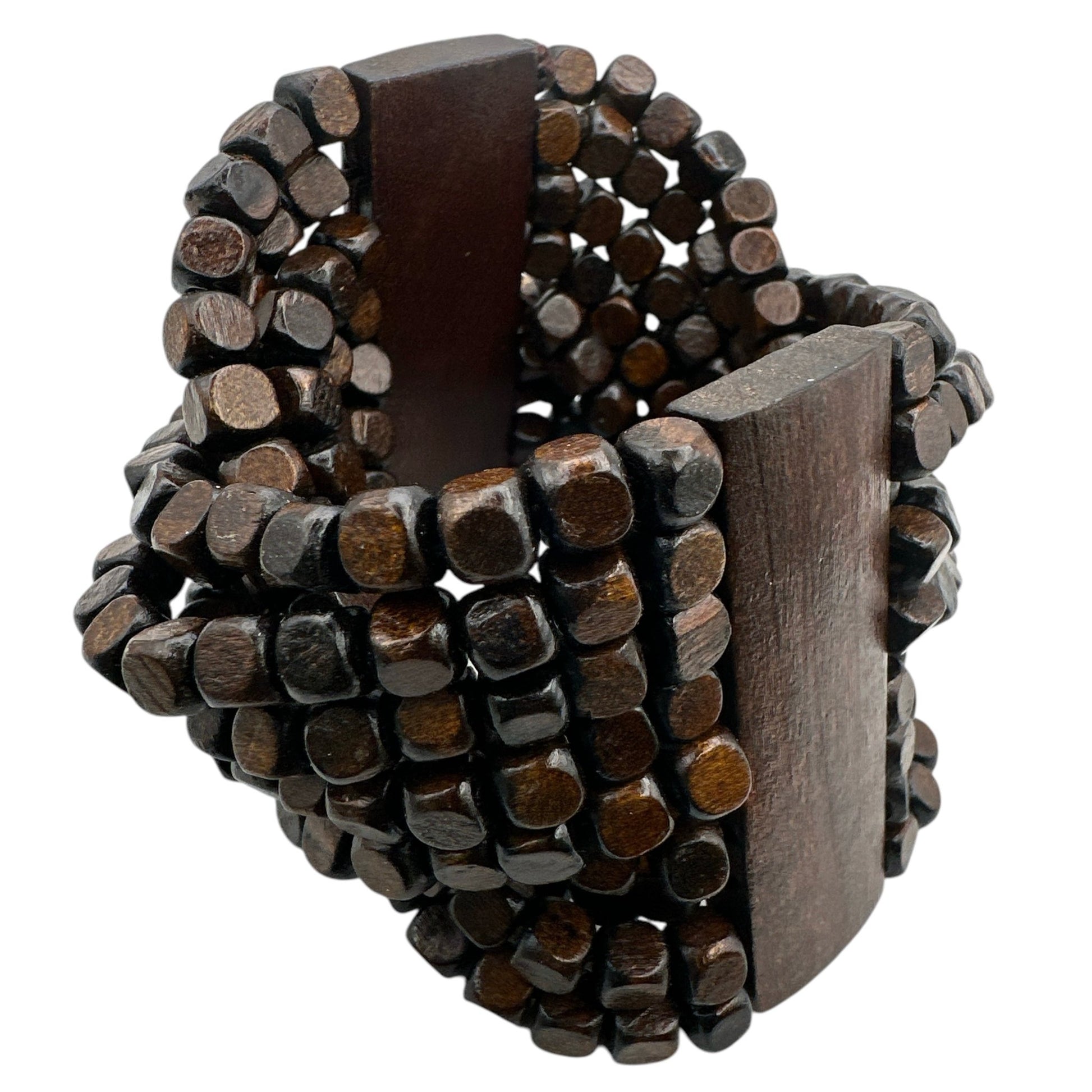 Bohemian Stretch Wooden Beaded Bracelet – Handmade Tribal Cuff - Fatisha Boutique
