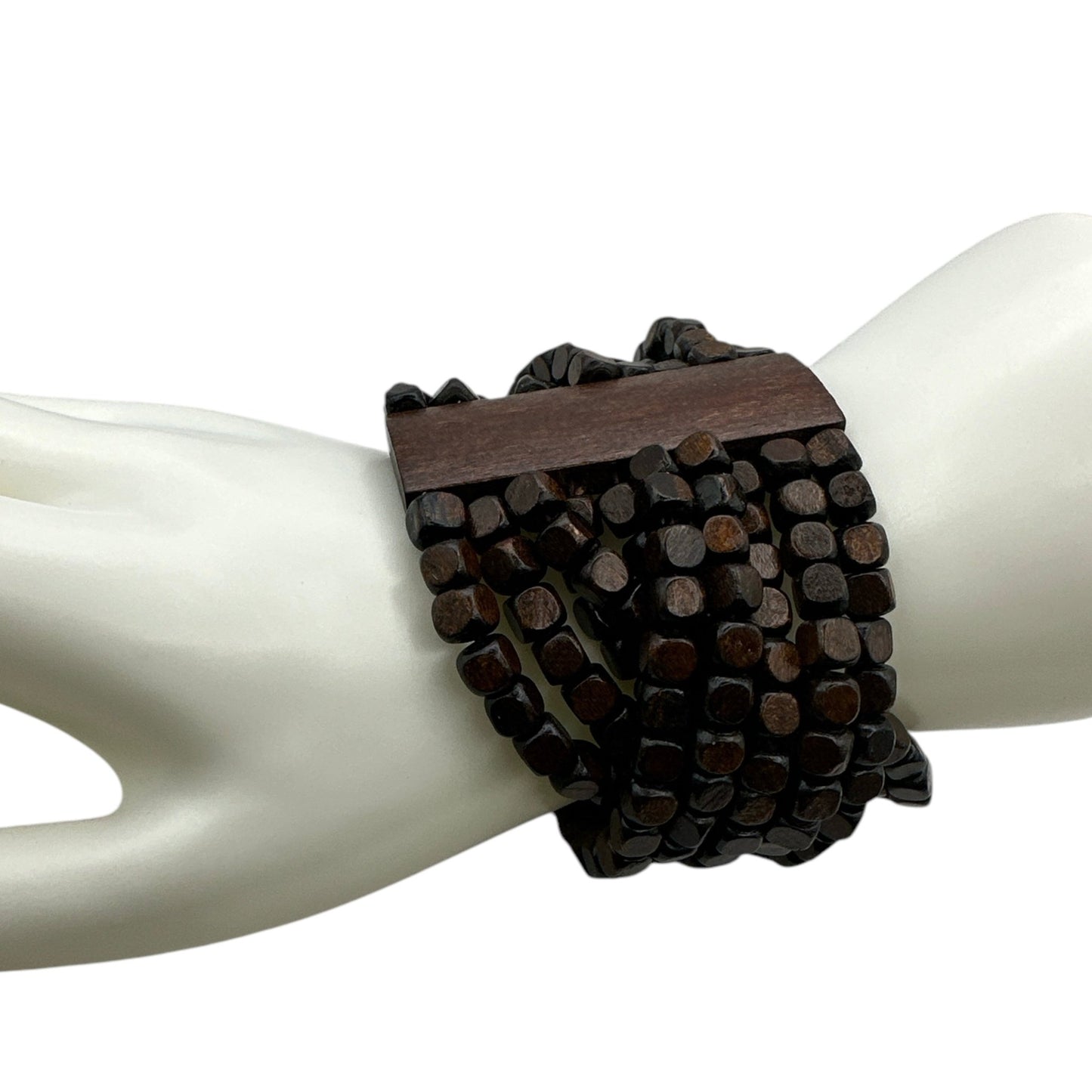 Bohemian Stretch Wooden Beaded Bracelet – Handmade Tribal Cuff - Fatisha Boutique