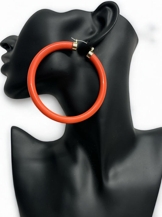 Bohemian Trendy 8cm Colorful Hoop Earrings - Fatisha Boutique