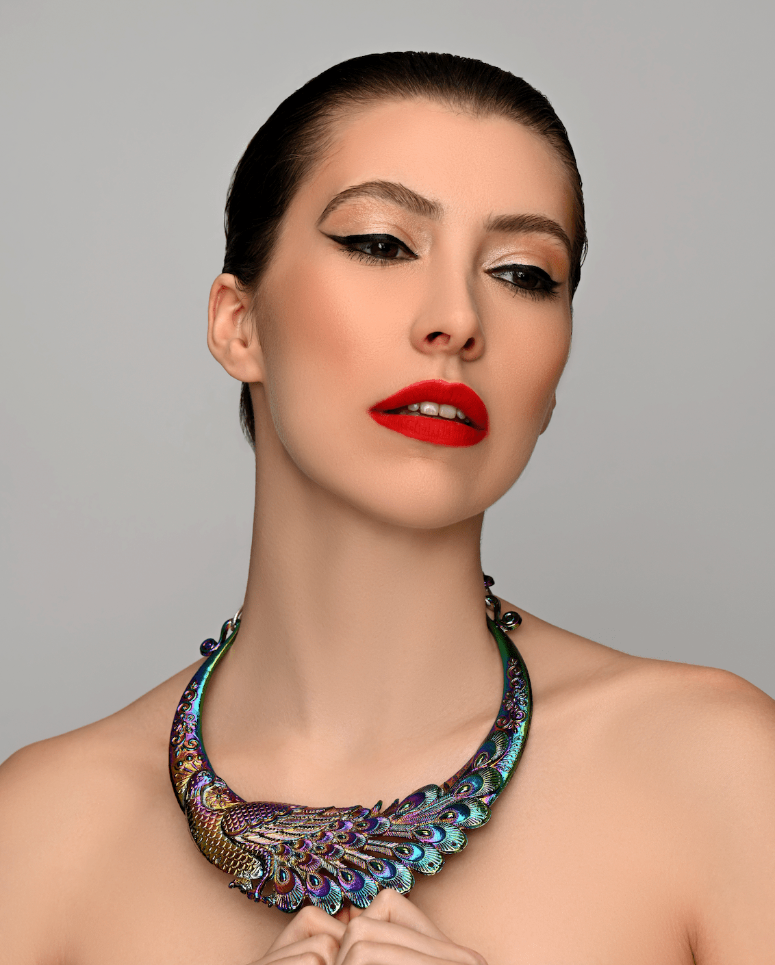 Boho Bold Peacock Pendant Metal Collar Statement Necklace - Fatisha Boutique