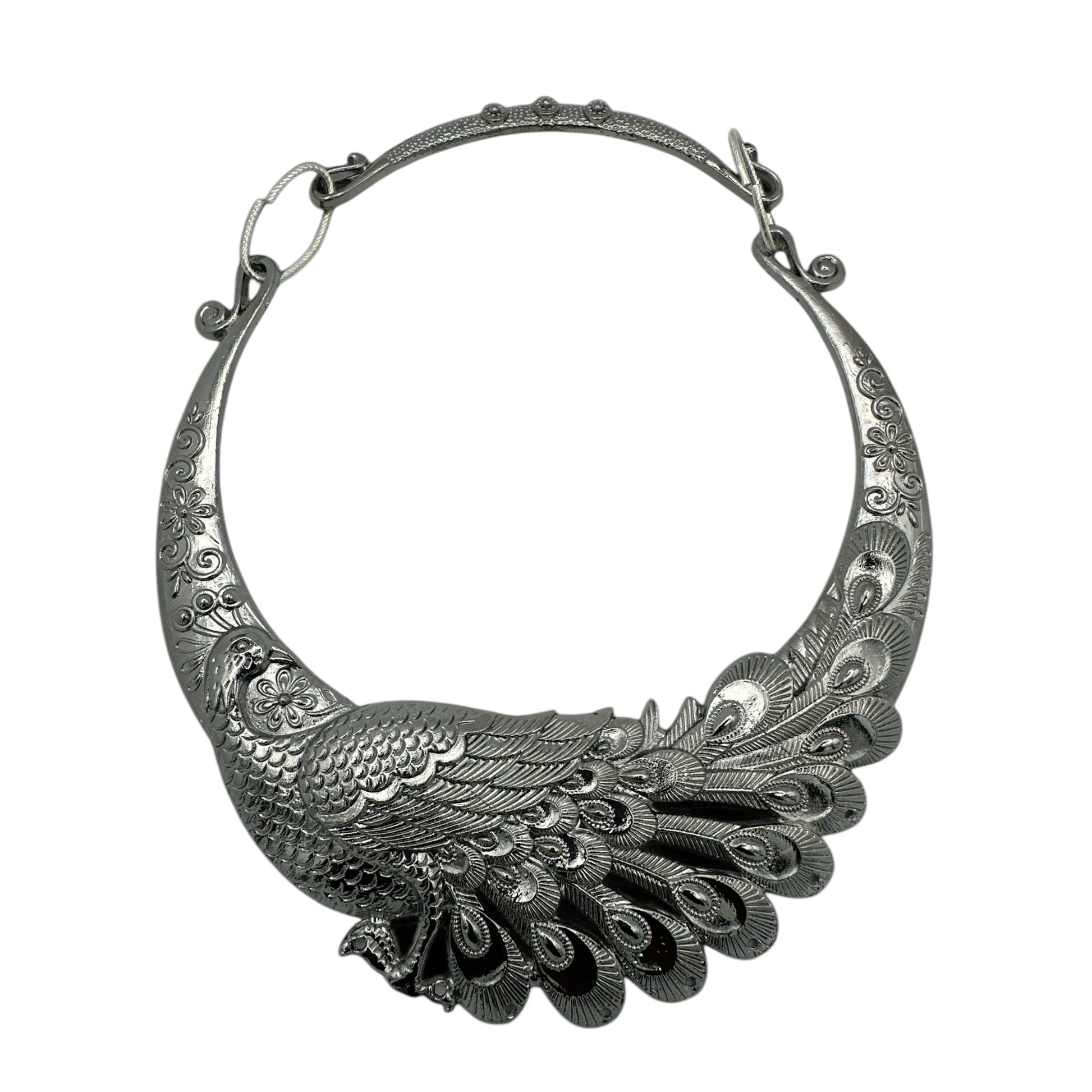 Boho Bold Peacock Pendant Metal Collar Statement Necklace - Fatisha Boutique