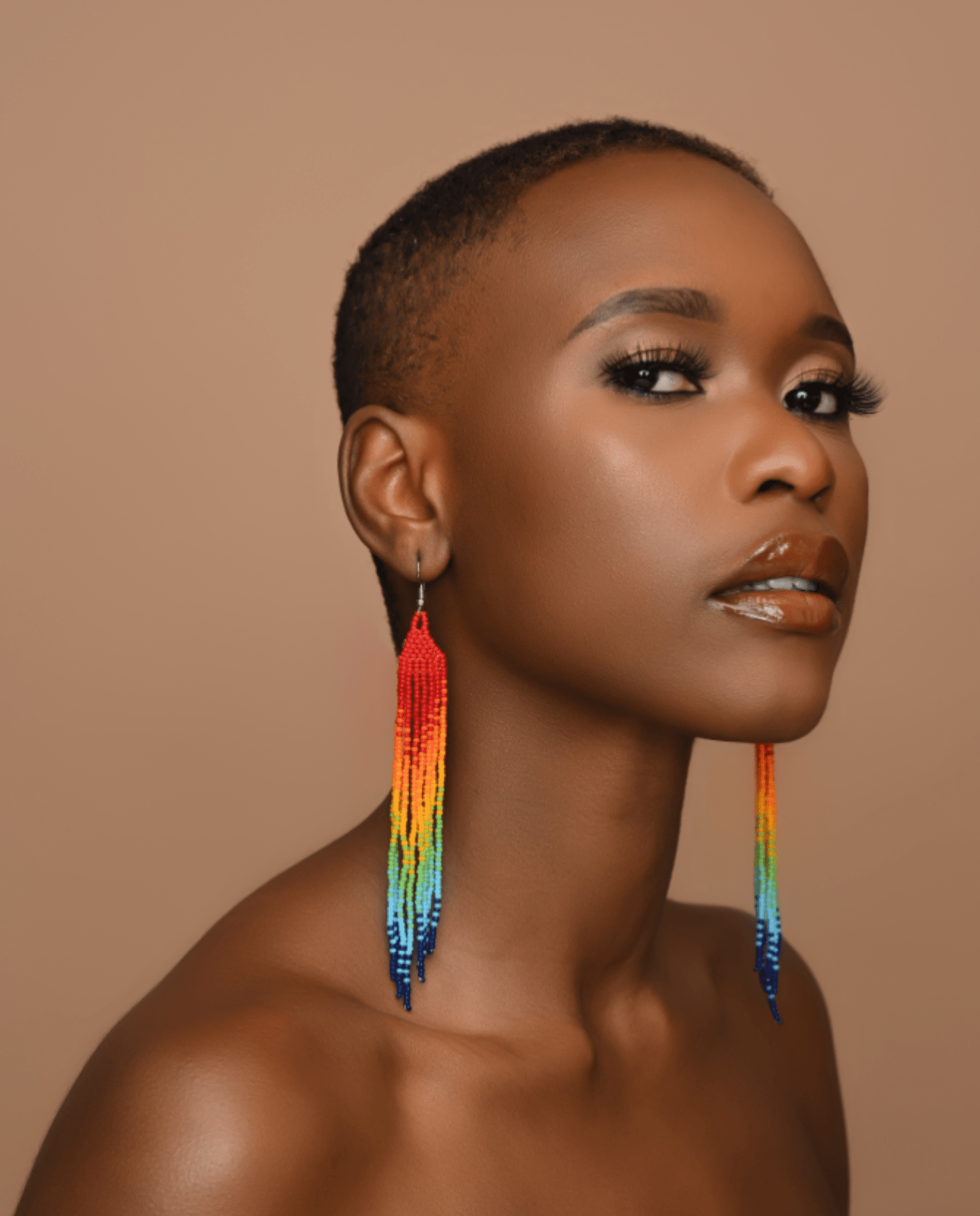 Boho Handmade Multicolour Authentic African Long Beaded Tassel Dangle Earrings - Fatisha Boutique