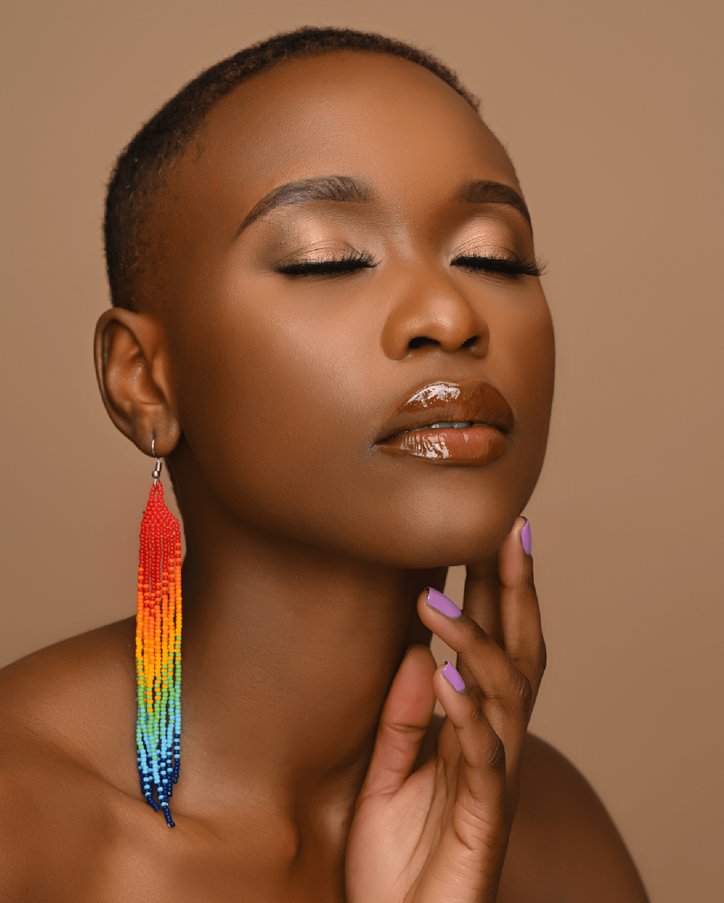 Boho Handmade Multicolour Authentic African Long Beaded Tassel Dangle Earrings - Fatisha Boutique