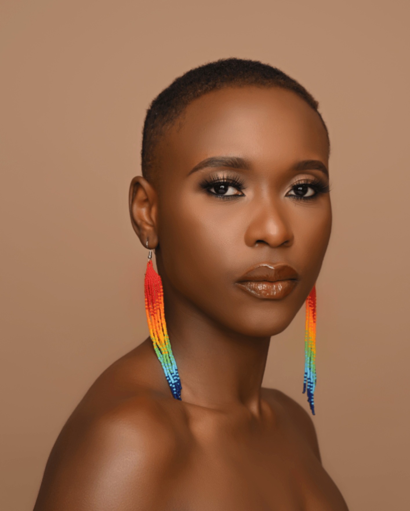 Boho Handmade Multicolour Authentic African Long Beaded Tassel Dangle Earrings - Fatisha Boutique