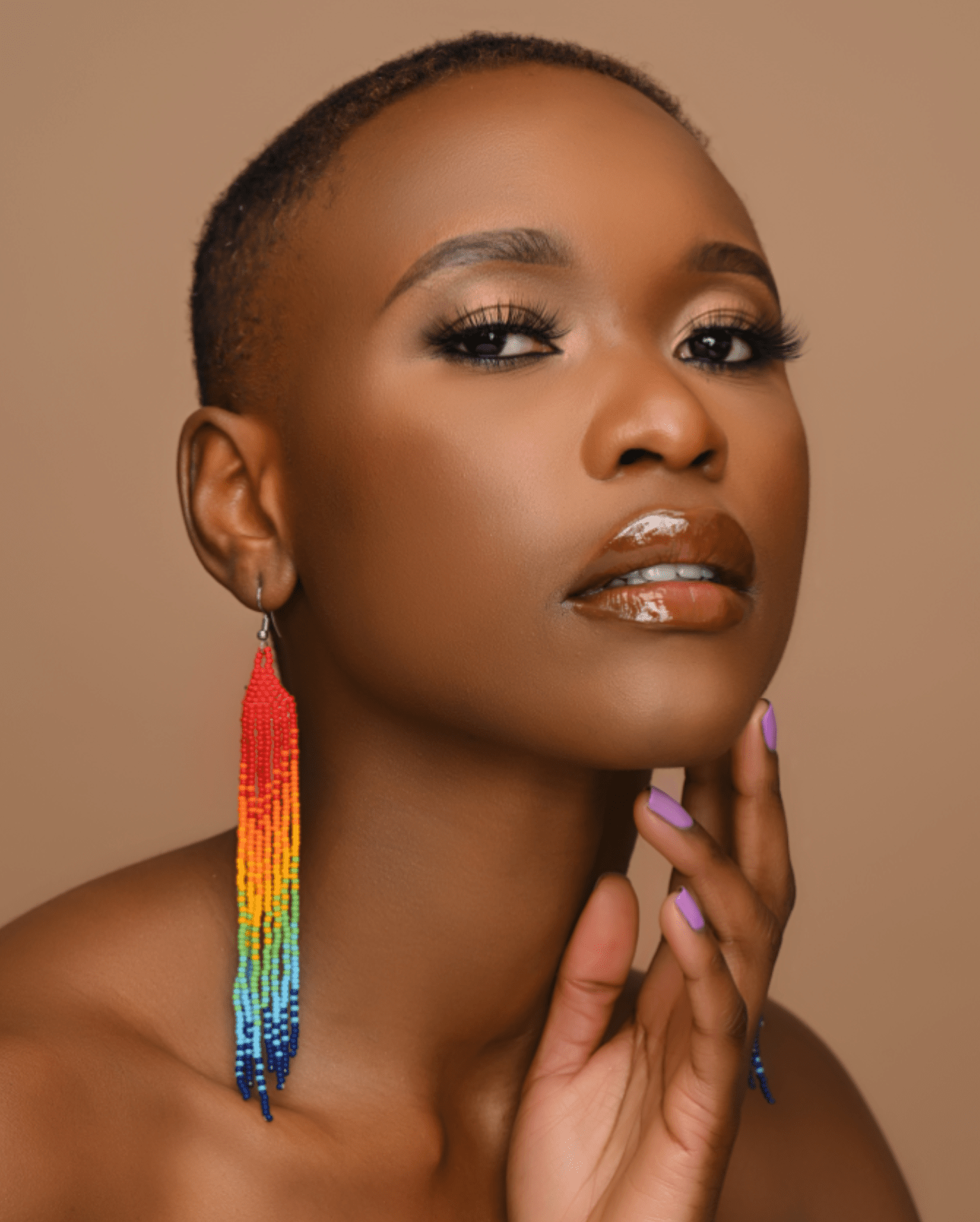 Boho Handmade Multicolour Authentic African Long Beaded Tassel Dangle Earrings - Fatisha Boutique